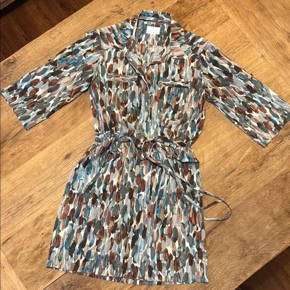 Donna Morgan watercolor drawstring Mini Dress Size 2 M1 - Picture 7 of 9